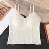 Verão de 2026 Novo Sexy Renda Costas Bonitas Camiseta Regata Integrada com Bojo Lingerie para Mulheres Verão Fina