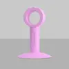 Tapón para Puerta de Baño Anticolisión de Ventana, Manija de Puerta de Silicona sin Taladro, Succión a la Pared detrás de la Puerta, Estilo Minimalista Moderno Transparente