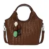 Bolso de tejido de alta gama de nicho para mujer, nuevo bolso cruzado versátil de moda 2026, bolso de mano exquisito, bolso tipo cubo