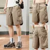 Shorts de Paracaidista Casual Deportivos Versátiles de Corte Holgado para Hombre Transpirables de Secado Rápido Color Caqui Modernos