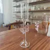 Vidrio Alto Lujo Rosa Grande Lazo Romántico Portavelas Resistente al Calor Vidrio de Borosilicato Vela Portavelas Adornos Amor