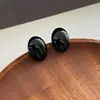 Pendientes de Piedra Natural con Forma de Huevo Ovalado Minimalistas de Dopamina de Verano, Pendientes Versátiles de Aventurina Estilo Minimalista de Lujo Ligero