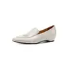 Sapatos Femininos de Couro Invisíveis para Aumentar a Altura, Mocassins para o Dia a Dia, Outono 2026, Salto Médio, Bico Quadrado, Couro Genuíno, Corte Profundo