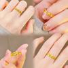 Anillo de trébol de oro vietnamita, moda femenina, anillo de hierba de la suerte chapado en oro y cobre, regalo para novia, Libro Rojo pequeño, gran oferta