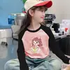 Camiseta base de manga larga raglán para niña 2026 Otoño/Invierno Nuevo Estilo Térmica de Polar para Niños Elegante Camiseta de Cuello Redondo
