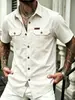 2026 Amazon Camisa de Verano para Hombre Estilo Americano Nuevo Diaria de Manga Corta Moda Versátil Casual Camiseta de Color Sólido