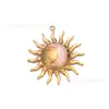 Colar, Brincos, Pulseira Acessórios Populares Transfronteiriços em Aço Inoxidável com Pingente de Sol e Lua que Pinga Óleo Design Retrô Francês