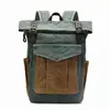 Mochilas Retro Europeas y Americanas al por Mayor, Mochilas Impermeables de Lona para Viajes al Aire Libre y Ocio, Lona Encerada al Aceite