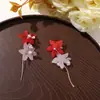 Acessório de cabelo Hanfu antigo doce, ramo de flor de lírio e orquídea bicolor, material para grampo de cabelo tecelagem manual DIY, brincos femininos, material para atacado