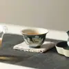 Rinyu Guisong Cerâmica Pintada à Mão Nuvens Auspiciosas Lótus de Tinta Um Bule Duas Xícaras Conjunto Caixa de Presente Conjunto de Chá Gongfu de Alta Qualidade Lembrança
