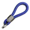 Llavero de Cuerda Trenzada de Cuero Hebilla de Metal en D Colgante Creativo Hecho a Mano para Llave de Coche Accesorios Accesorios Cordón de Cuero