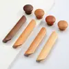 Mango de Madera Maciza, Puerta de Gabinete Color Madera Natural, Cajón de Armario, Gabinete de Nogal Negro, Tirador de Puerta Sencillo con Veta de Madera
