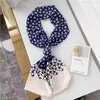 Nuevo Pañuelo Largo de Seda para Mujer en Primavera, Otoño y Verano, Pañuelo de Cuello Estampado, Pequeño Pañuelo Decorativo Moderno y Versátil