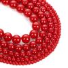 Porcelana Vidrio Rojo Cuentas Redondas Cuentas Sueltas Productos Semiterminados Venta al por Mayor DIY Pulsera de Cuentas Accesorios de Joyería Cuentas Cuentas de Vidrio