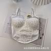 Camisola de Renda com Margaridas para o Verão com Bojos, Roupa Íntima ou Top para Usar por Cima Feminino, Pode Ser Usada com Decote Halter ou Sem Mangas