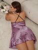 Camisón de una pieza con cuello halter para mujer, ropa de dormir sexy de verano, pijama de seda helada, para el hogar