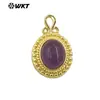 WT-P1963 Colgante de Gema Redonda Pequeña de Color Clásico Piedra Natural DIY Accesorios para Pendientes Pulsera Hechos a Mano