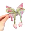 Nueva Horquilla Mágica de Hada Tulipán Mariposa para Niños, Herramienta para la Parte Posterior de la Cabeza, Clip para Cola de Caballo, Accesorio para el Cabello de Princesa para Niña, Trendy