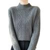 Outono e inverno novas malhas femininas meia gola alta suéter grosso com tamanho grande pulôver cor sólida base solta camisa top