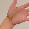 Pulsera Colgante Lingote de Oro Vintage Vitager Moda Simple Oro Riqueza Pulsera de Pareja Cadena Cubana Joyería