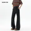 Pantalones casuales de verano elegantes y fluidos, moda callejera retro japonesa, versátiles, adelgazantes, alargan las piernas, ligeramente acampanados para hombre