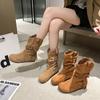 Botas Retro Maillard con Plataforma para Mujer 2025 Otoño Nuevo Botines Cortos Birkenstock Botas Botas de Caballero del Oeste