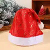 Suprimentos para Decoração de Natal Chapéus Curtos de Pelúcia Carimbados com Ouro Suprimentos de Natal Chapéus de Fantasia para Festa de Adulto Coleção