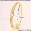 Pulsera Abierta de Alta Gama para Pareja de Gran Venta Transfronteriza, Estilo Europeo y Americano de Moda, Cobre Chapado en Oro de 18 Quilates, Pulsera de Lujo Ligero que No se Desvanece