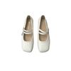 Zapatos Mary Jane planos casuales franceses para mujer 2025 Primavera Nuevo Versátil Punta cuadrada Estilo suave de noche Zapatos de boca poco profunda