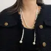 Temperamento Gentil e Feminino, Colar de Franjas Multicamadas de Pérolas, Design Exclusivo, Corrente de Clavícula Moderna, Elegante e Simples para Mulheres