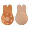 Cobre-mamilo Adesivo Silicone Orelha de Coelho Levanta-se Sutiã Sem Costas Autoadesivo Invisível Peça Única Push-Up Cobre-mamilo Coelho