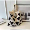 Bolso de mano de moda para mujer, estilo ins influencer, bolso tipo cubo de lana tejida, bolso de mano casual, bolsa para el almuerzo al por mayor