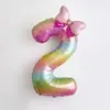 Globo digital con forma de lazo de 40 pulgadas, arcoíris, estrellas, degradado de colores, traje para decoración de fiesta de cumpleaños infantil