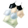 Verano Nuevo Fino Copa Única Ropa Interior Sin Costuras para Mujer Sin Aros Camisola Pechos Grandes Mostrando Pequeño Sujetador Transpirable y Cómodo