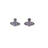 Pendientes de aro de Saturno con diamantes de color de moda, pendientes de temperamento de estilo europeo y americano, pendientes versátiles, pendientes de diseño dulce y simple, modernos