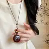 Dinheiro Antigo Estilo Chinês! Colar Pingente em Tons de Marrom para Mulheres, Corrente Clavicular de Luxo de Alto Padrão, Acessório Longo de Verão