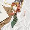 Lenço de seda longo e estreito Faixa de cabelo para cabelo feminina Gravata de cabelo Laço de cabelo para bolsa Lenço Lenço feminino Estilo coreano Versátil Laço de cabelo