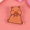 Estilo original de网红 (influencer) capibara lindo broche acrílico insignia de mochila de dibujos animados estuche para lápices colgante pin decorativo accesorios