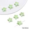 Cuentas sueltas de cerámica verde, cuentas redondas hechas a mano con forma de estrella de cinco puntas, material para pulsera DIY hecho a mano