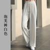 Pantalones holgados y ajustados con cintura elástica y cordón ajustable, de pierna ancha y rectos, informales, 2022