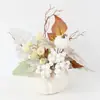 Guirnalda de Calabaza Artificial de Color Otoñal, Hoja de Arce Blanca y Piña para Halloween, Cosecha y Acción de Gracias, Decoración de Enredadera de Bayas