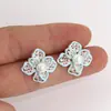 Novos Brincos de Flor de Esmalte com Pérolas Estilo Francês para Mulheres, Simples e Luxuosos, Design de Nicho de Alto Padrão, Brincos Versáteis e Exquisitos