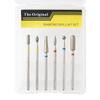 Pré-tratamento russo Emery cabeça de polimento de unhas 6 PCs terno novo diamante polimento de unhas cabeça terno