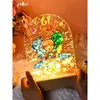 Regalo de Temporada de Graduación Pintura sobre Vidrio Pintada Materiales Hechos a Mano para Niños DIY Lámpara de Noche Patrón de Onda de Agua Tablero Acrílico Lámpara de Escritorio