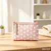 Bolsa de Maquiagem com Tecido de Bolinhas Transfronteiriça Bolsa de Armazenamento com Zíper à Prova d'Água Bolsa de Higiene Pessoal Portátil para Viagem Celular Chaves Pequena
