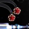 Pendientes de lujo personalizados de otoño e invierno, ligeros y a la moda, combinables con todo, con aguja de plata s925, pendientes rojos Ankola, pendientes de perlas y flores.