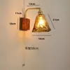 Lámpara de pared retro de estilo silencioso, cobre completo, interruptor de cremallera junto a la cama del dormitorio, lámpara de pared de fondo para pasillo de casa de huéspedes, lámpara de nogal