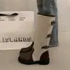 Botas de Cowboy Ocidentais Femininas Retro de Duas Vias Patchwork Amassado 2026 Acima do Joelho Salto Grosso Longo Emagrecedoras Empilhadas Botas de Cavaleiro