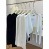Chal Blanco Pequeño, Cárdigan de Punto de Seda Helada con Protección Solar, Cubierta Fina de Verano para Mujer, Top Corto, Ropa de Abrigo, Camisa para Aire Acondicionado