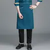 Delantal de Chef Midi Color Sólido Bolsillo Inclinado Único Largo
